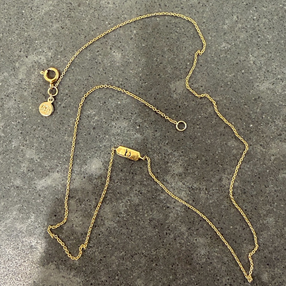 Gorjana Gold Necklace B P or D initial.